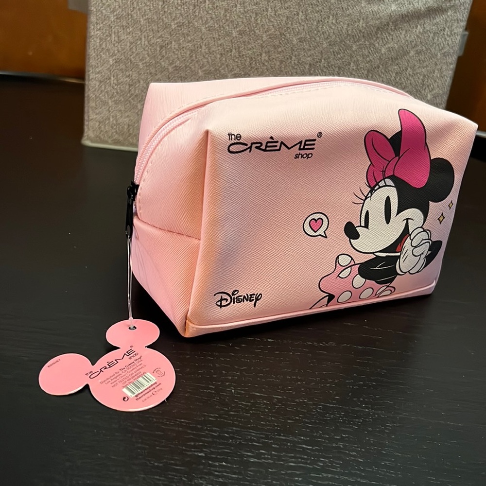 🎀🐭🎀 Disney x Crème shop pink Minnie and Mickey rectangle makeup bag